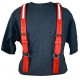 Boston Leather Firefighter's Leather Suspenders w/ Reflective, Red 